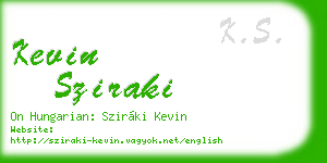 kevin sziraki business card